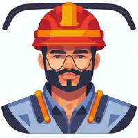 AI generated Engineer Avatar Icon Clip Art Sticker Decoration Simple Background photo