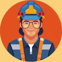 ai generado ingeniero avatar icono acortar Arte pegatina decoración sencillo antecedentes foto