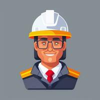 AI generated Engineer Avatar Icon Clip Art Sticker Decoration Simple Background photo