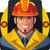 AI generated Engineer Avatar Icon Clip Art Sticker Decoration Simple Background photo