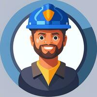 AI generated Engineer Avatar Icon Clip Art Sticker Decoration Simple Background photo