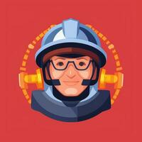 AI generated Engineer Avatar Icon Clip Art Sticker Decoration Simple Background photo