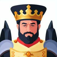 AI generated King Avatar Gamer Icon Clip Art Sticker Decoration Simple Background photo