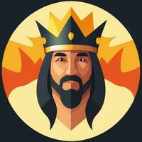 AI generated King Avatar Gamer Icon Clip Art Sticker Decoration Simple Background photo