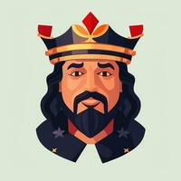 AI generated King Avatar Gamer Icon Clip Art Sticker Decoration Simple Background photo