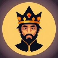 AI generated King Avatar Gamer Icon Clip Art Sticker Decoration Simple Background photo