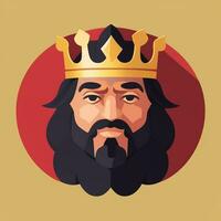 AI generated King Avatar Gamer Icon Clip Art Sticker Decoration Simple Background photo