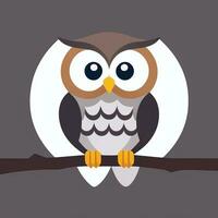 AI generated Cute Owl Avatar Icon Clip Art Sticker Decoration Simple Background photo