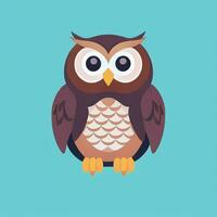 AI generated Cute Owl Avatar Icon Clip Art Sticker Decoration Simple Background photo