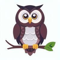 AI generated Cute Owl Avatar Icon Clip Art Sticker Decoration Simple Background photo