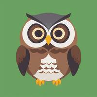 AI generated Cute Owl Avatar Icon Clip Art Sticker Decoration Simple Background photo