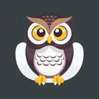 AI generated Cute Owl Avatar Icon Clip Art Sticker Decoration Simple Background photo