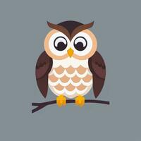 AI generated Cute Owl Avatar Icon Clip Art Sticker Decoration Simple Background photo