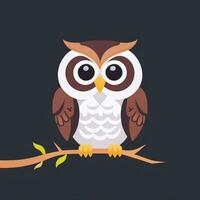 AI generated Cute Owl Avatar Icon Clip Art Sticker Decoration Simple Background photo