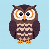 AI generated Cute Owl Avatar Icon Clip Art Sticker Decoration Simple Background photo