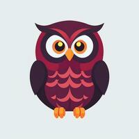 AI generated Cute Owl Avatar Icon Clip Art Sticker Decoration Simple Background photo