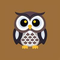 AI generated Cute Owl Avatar Icon Clip Art Sticker Decoration Simple Background photo