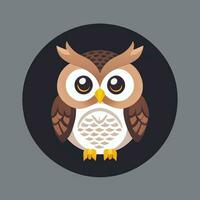 AI generated Cute Owl Avatar Icon Clip Art Sticker Decoration Simple Background photo