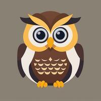 AI generated Cute Owl Avatar Icon Clip Art Sticker Decoration Simple Background photo