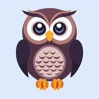 AI generated Cute Owl Avatar Icon Clip Art Sticker Decoration Simple Background photo