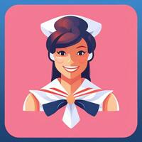 AI generated Sailor Avatar Icon Clip Art Sticker Decoration Simple Background photo