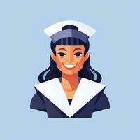 AI generated Sailor Avatar Icon Clip Art Sticker Decoration Simple Background photo