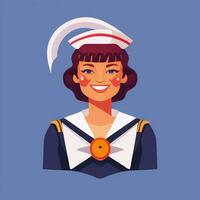 AI generated Sailor Avatar Icon Clip Art Sticker Decoration Simple Background photo