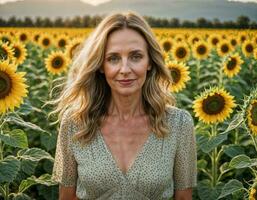 AI generated photo of beautiful middle aged american woman as a secretary at the office, generative AI