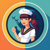 AI generated Sailor Avatar Icon Clip Art Sticker Decoration Simple Background photo