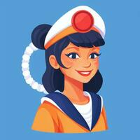 AI generated Sailor Avatar Icon Clip Art Sticker Decoration Simple Background photo