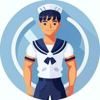 AI generated Sailor Avatar Icon Clip Art Sticker Decoration Simple Background photo