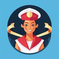 AI generated Sailor Avatar Icon Clip Art Sticker Decoration Simple Background photo