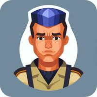 AI generated Soldier Avatar Potrait Icon Clip Art Sticker Decoration Simple Background photo