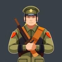 AI generated Soldier Avatar Potrait Icon Clip Art Sticker Decoration Simple Background photo