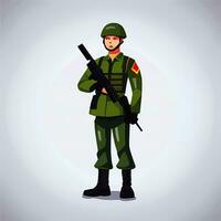 AI generated Soldier Avatar Potrait Icon Clip Art Sticker Decoration Simple Background photo