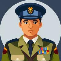 AI generated Soldier Avatar Potrait Icon Clip Art Sticker Decoration Simple Background photo