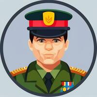 AI generated Soldier Avatar Potrait Icon Clip Art Sticker Decoration Simple Background photo