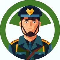 AI generated Soldier Avatar Potrait Icon Clip Art Sticker Decoration Simple Background photo