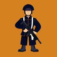 AI generated Soldier Avatar Potrait Icon Clip Art Sticker Decoration Simple Background photo