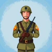 AI generated Soldier Avatar Potrait Icon Clip Art Sticker Decoration Simple Background photo