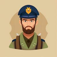 AI generated Soldier Avatar Potrait Icon Clip Art Sticker Decoration Simple Background photo