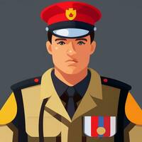 AI generated Soldier Avatar Potrait Icon Clip Art Sticker Decoration Simple Background photo