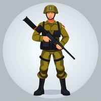 AI generated Soldier Avatar Potrait Icon Clip Art Sticker Decoration Simple Background photo