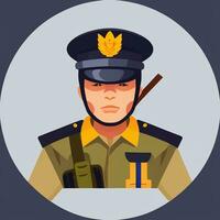 AI generated Soldier Avatar Potrait Icon Clip Art Sticker Decoration Simple Background photo