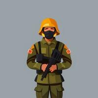 AI generated Soldier Avatar Potrait Icon Clip Art Sticker Decoration Simple Background photo