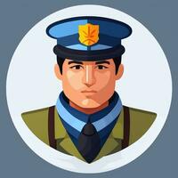 AI generated Soldier Avatar Potrait Icon Clip Art Sticker Decoration Simple Background photo