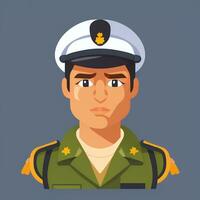 AI generated Soldier Avatar Potrait Icon Clip Art Sticker Decoration Simple Background photo