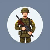 AI generated Soldier Avatar Potrait Icon Clip Art Sticker Decoration Simple Background photo