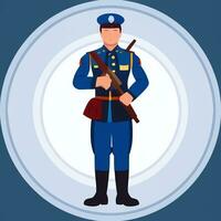 AI generated Soldier Avatar Potrait Icon Clip Art Sticker Decoration Simple Background photo