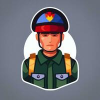 AI generated Soldier Avatar Potrait Icon Clip Art Sticker Decoration Simple Background photo